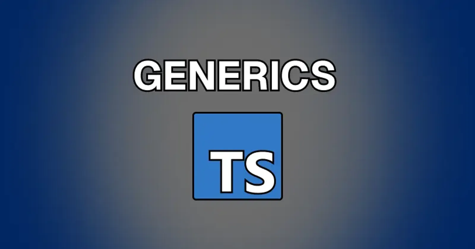 TypeScript Logo with title "Generics" in the foreground